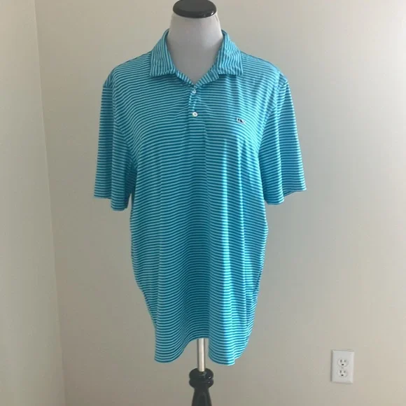 Vineyard Vines Kennedy Stripe Sankaty Performance Polo - Picture 2 of 9
